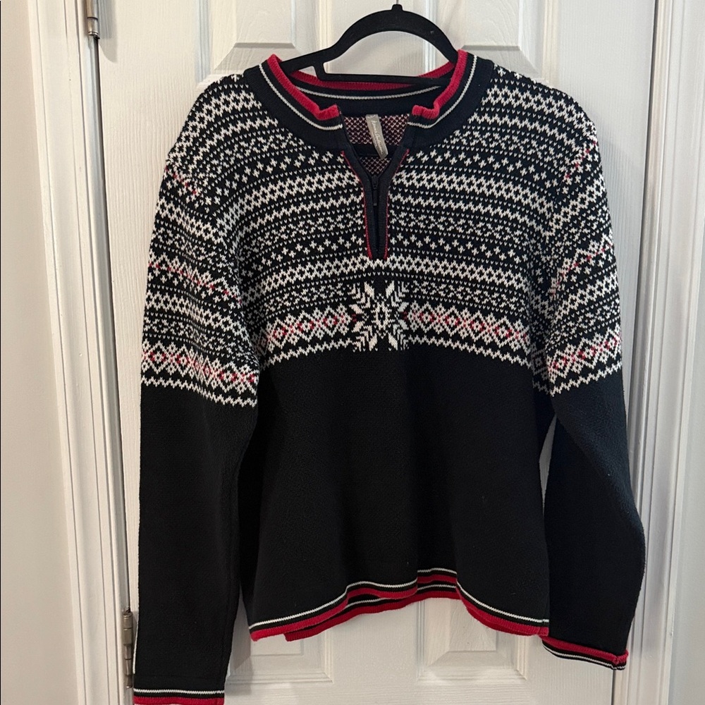 Hanna Andersson Black and Red Nordic Sweater